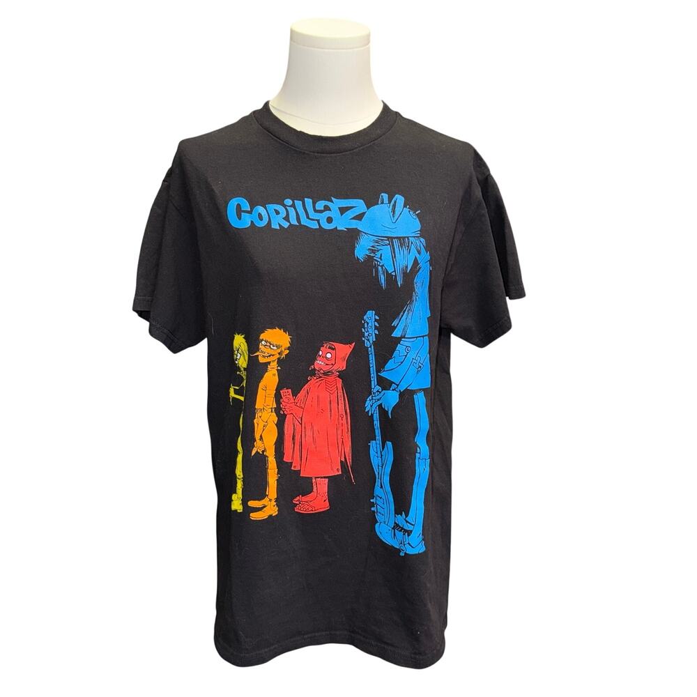 Gorillaz Graphic T-Shirt Alstyle Heavyweight Black Band Tee Character Print Med